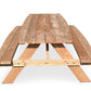 Picknicktafel Lindor Curved met getoogde balken, bovenaanzicht