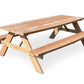 Picknicktafel Lindor Curved van Douglashout, schuin aanzicht