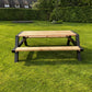 Picknicktafel Noir met zwarte poten op het gazon